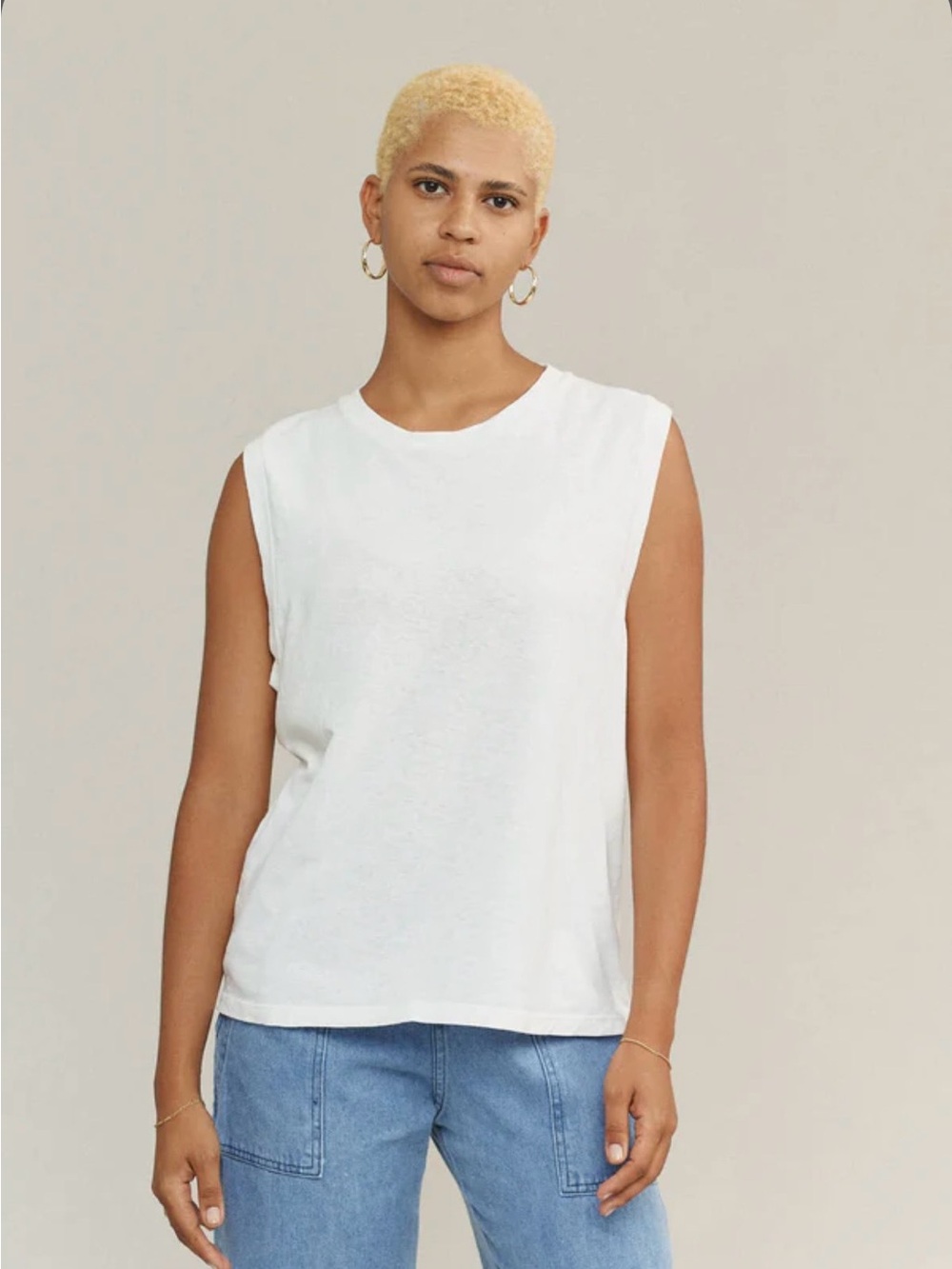 Jungmaven hemp Malibu muscle tee in black, XS